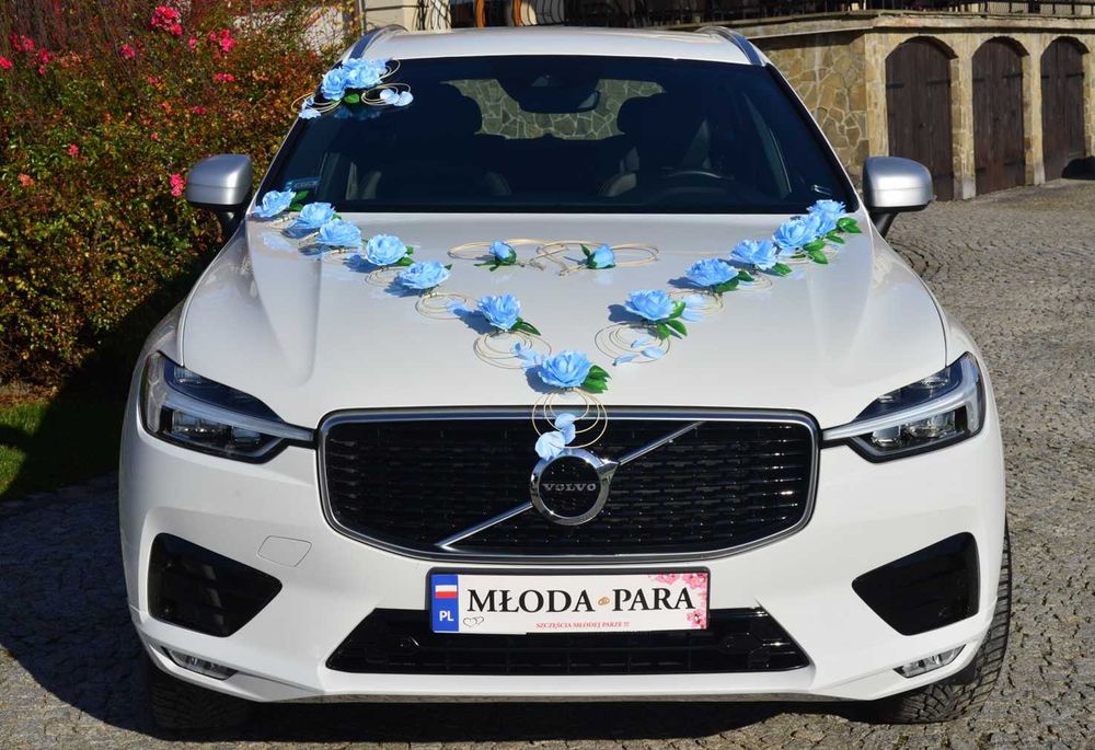 ŚLUBNY stroik na samochód auto do ślubu.ŁATWY MONTAŻ na przyssawce 312