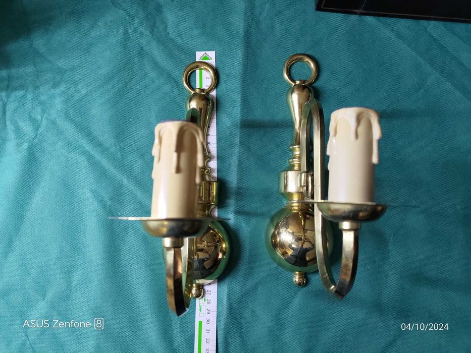 Candeeiros de parede vintage em latão, muito bom estado