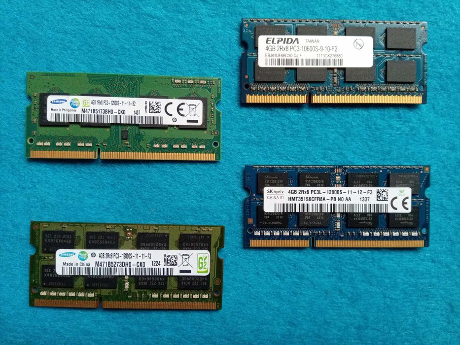 Память для ноутбука SODIMM DDR3 Samsung Hynix Elpida Kingston Apacer