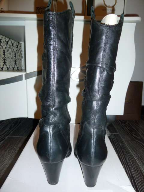 czarne kozaki Lizard r.35 skóra naturalna