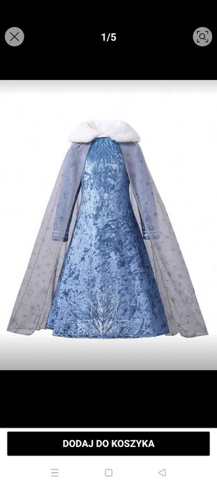 Strój Elza Pani Zima + Śnieżynki na włosy