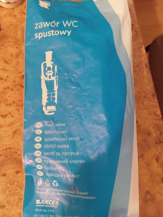 Zawór WC spustowy dwufunkcyjny