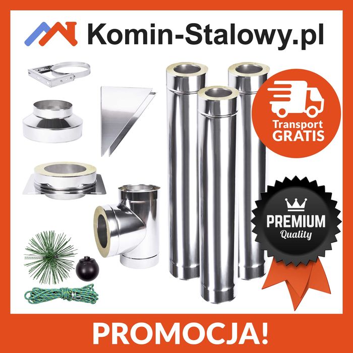 Komin systemowy Stalowy Izolowany - Dwuścienny Zewnętrzny - Fi 160/220 - 3 m, gr. 0,8 mm - Szybka Realizacja