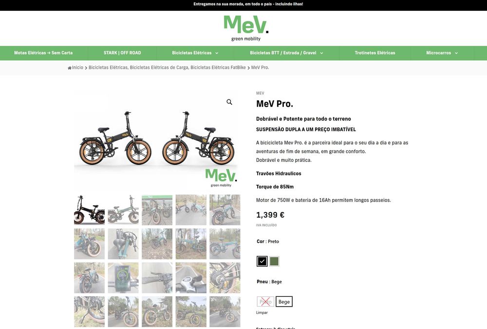 bicicleta eletrica MEV PRO