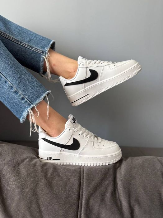 Кросівки Кроссовки Nike Air Force White black Білий Белый повсякденні