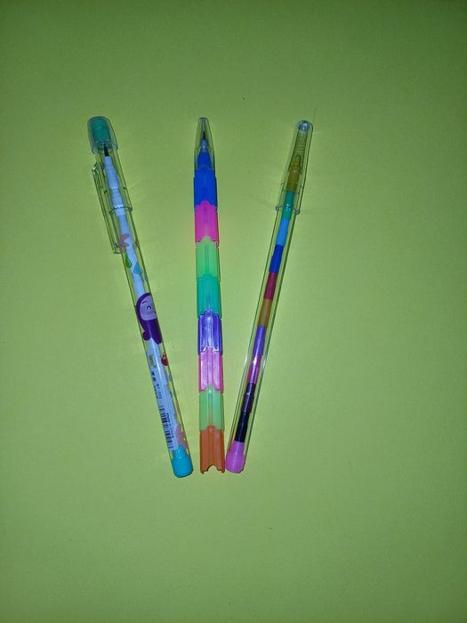 Conjunto de 3 lapiseiras recarregáveis, estilo vintage, anos 80/90. No