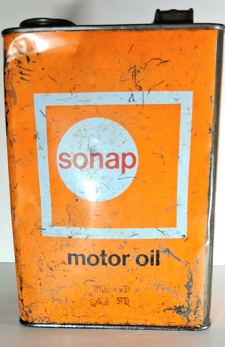 Lata antiga de óleo de motor SONAP