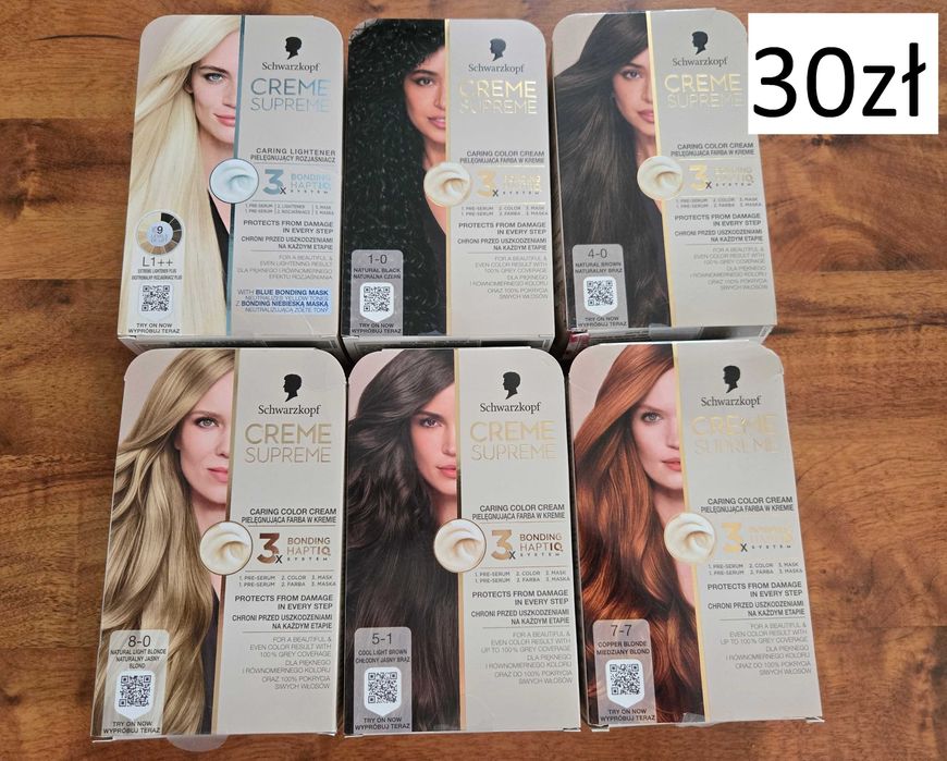 Schwarzkopf Creme Supreme farba do włosów różne kolory