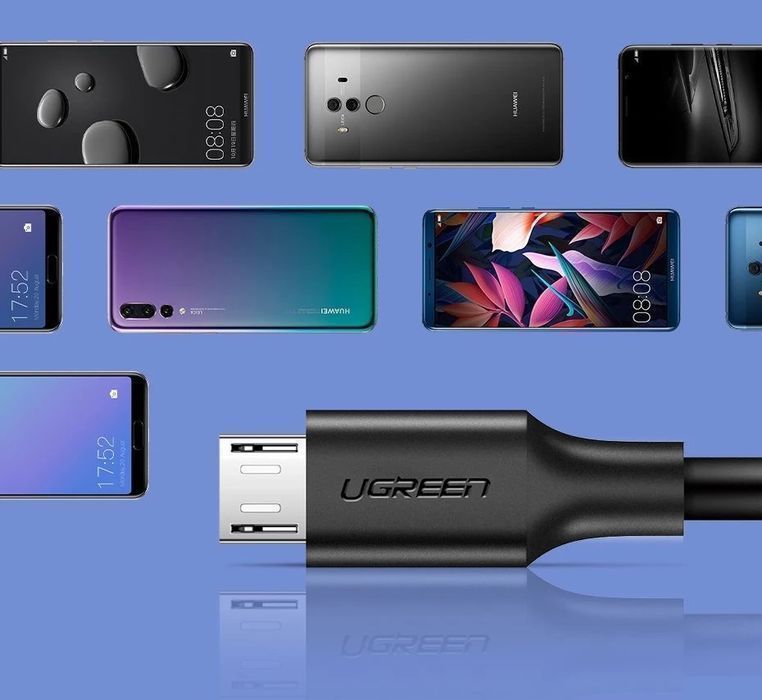 Ugreen kabel przewód USB - micro USB 2,4 A 480 Mbps 1,5 m czarny