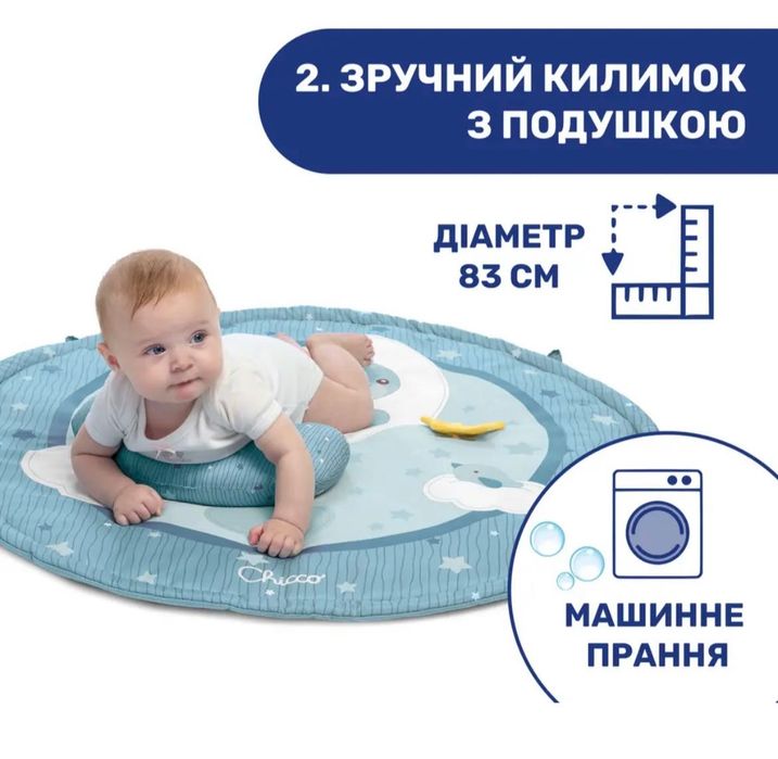 Розвиваючий мʼякий килимок Chicco Enjoy colours gym