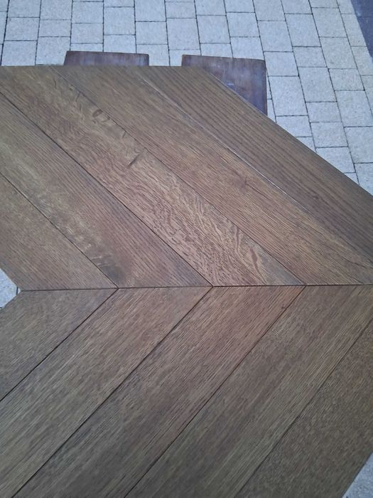 DESKA parkiet dab  jodelka 15x85x600 warstwowy jodełka 45