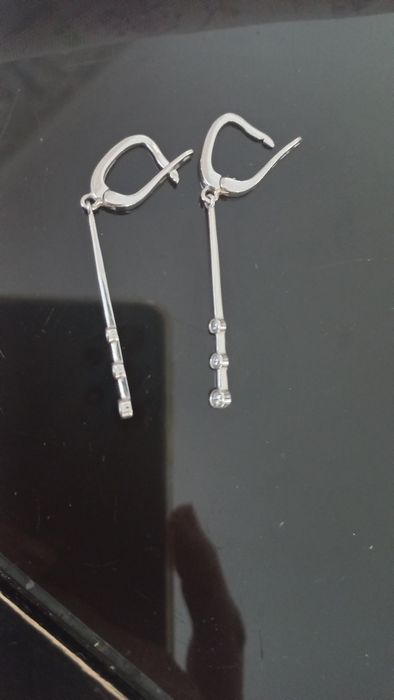 Родированные серьги. Висячие. Новые.