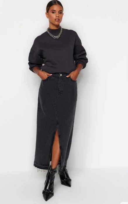 Спідниця джинсова темно-сіра