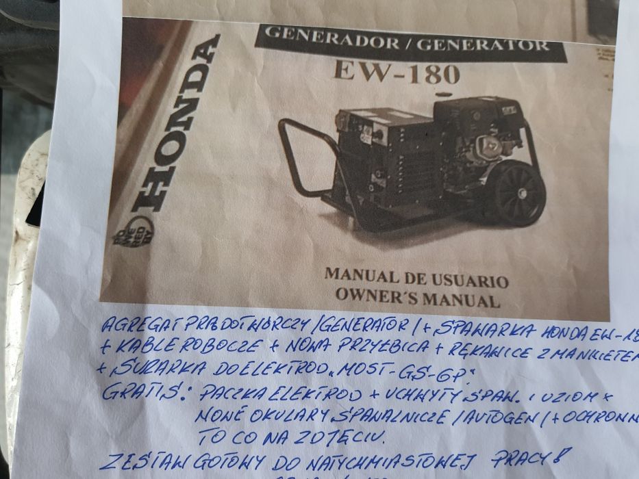 Agregat prądotwórczy generator + spawarka