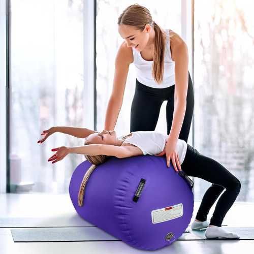 Wałek Gimnastyczny Dmuchany Air Roll 120 x 75 cm do Akrobatyka pompka