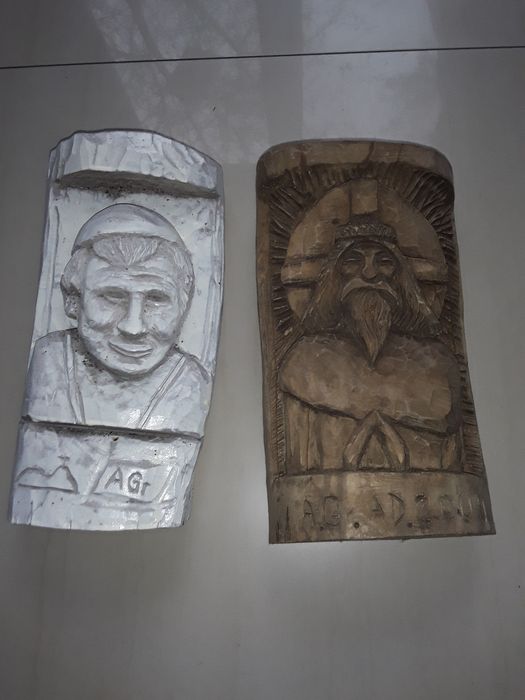 Płaskorzeźba drzeworyt Papież Jan Paweł II