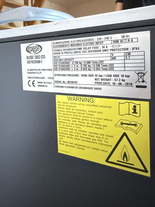 Klimatyzator przenośny split Argo Ulisse 13DCI ECO – Made in Italy