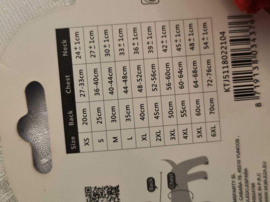 Capa de chuva vermelho para Cão - size S - novo