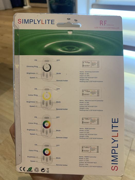 Sterownik LED MONO dotykowy RF 3x6A 216W EcoLight  12v 24v