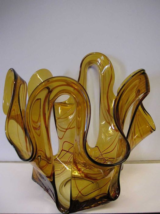 magnífica grande taça em vidro ART GLASS - 35,5 cm de altura