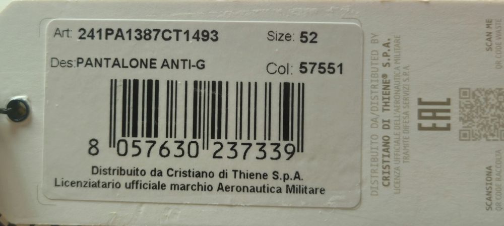 Aeronautica Militare  Spodnie AntiG