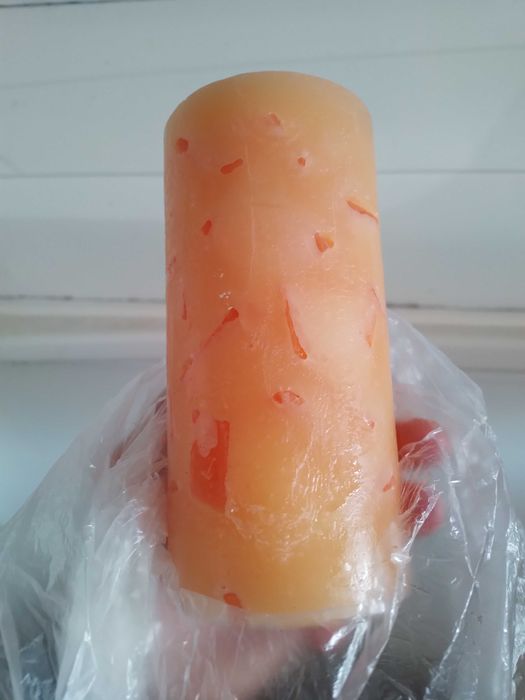 Vela cilíndrico cor laranja