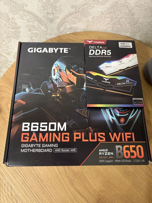 Комплект DDR5 8+8 6000 Team group +Gygabite B650M Gaming plus wifi AM5