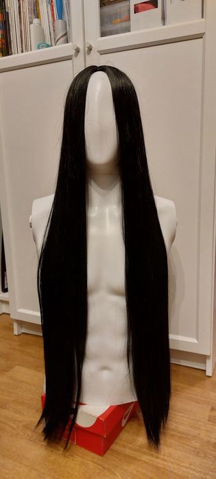 Peruka nowa czarne włosy 90 cm