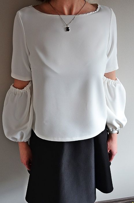 Śmietankowa bluzka Minessota - Atelier Edith rozm.S(36)