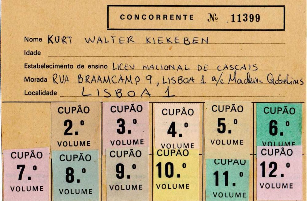 Cupão de participação em concurso