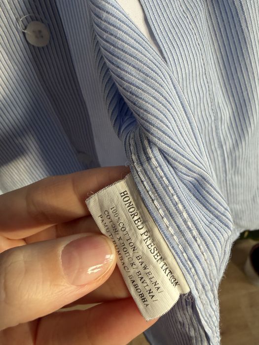 Nowa męska koszula w paski z krótkim rękawem