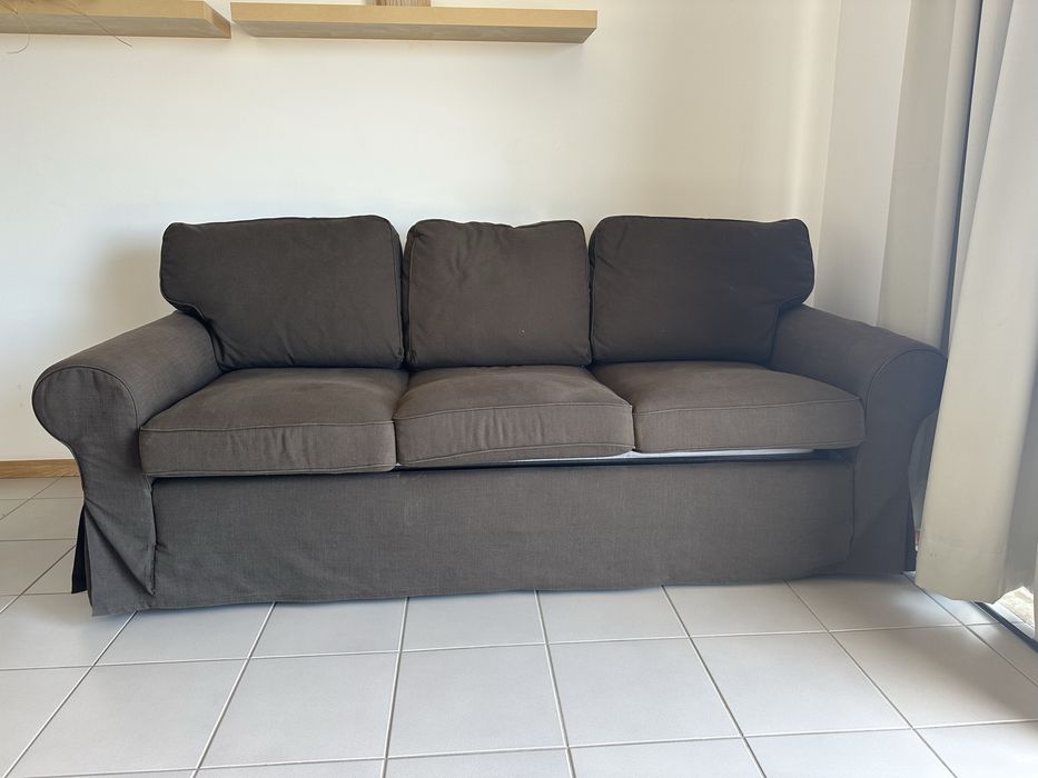 Sofa cama 3 lugares castanho