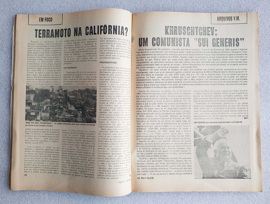 Antiga Revista Vida Mundial ~ "O UNIVERSO de STANLEY KUBRICK" ~ 1972