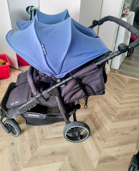 Wózek podwójny bliźniaczy 2 w 1 Baby monster Twin