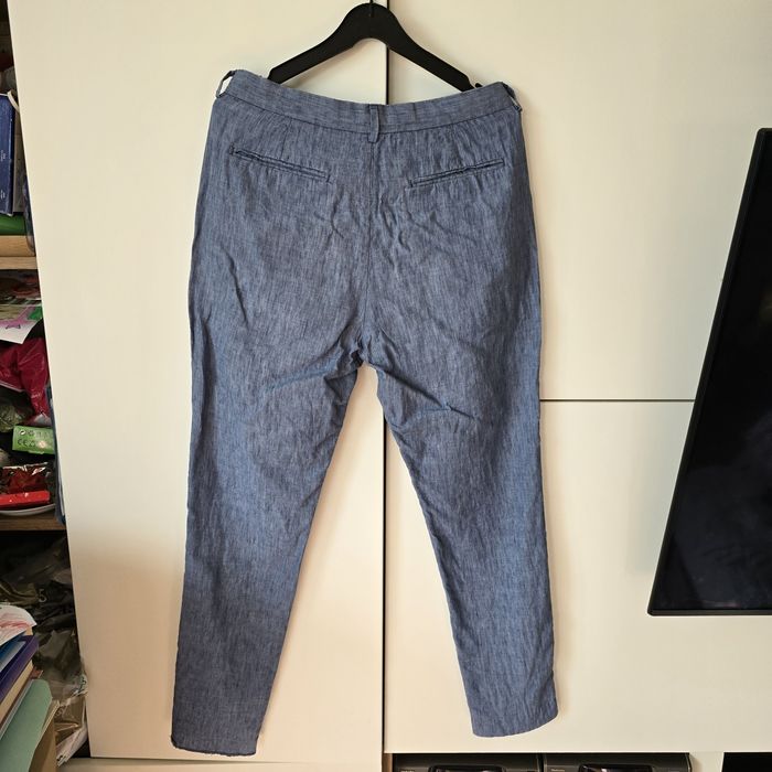 Spodnie materiałowe hm m 38 l 40 len linen długie