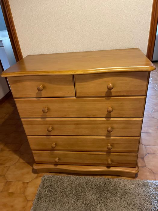 Cómoda c/gavetas, castanha, 90x95cm