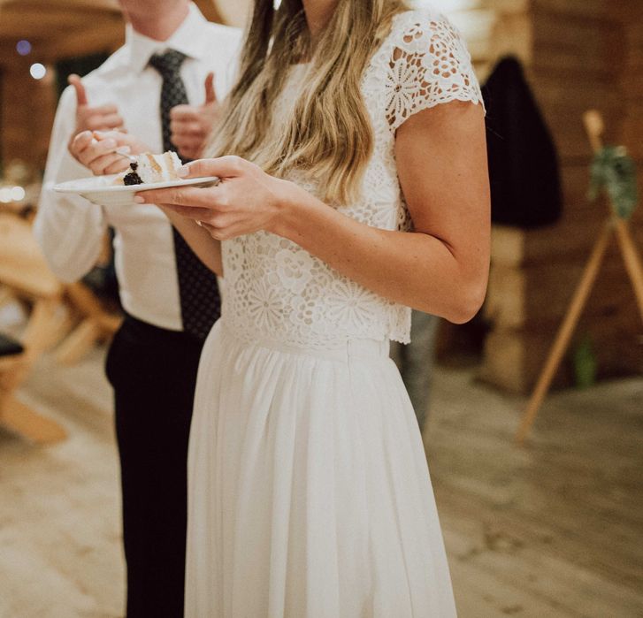 Piękna suknia ślubna r. 36 dwuczęściowa