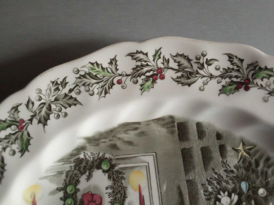 Prato "Merry Christmas", em cerâmica, de Johnson Bros, made in England