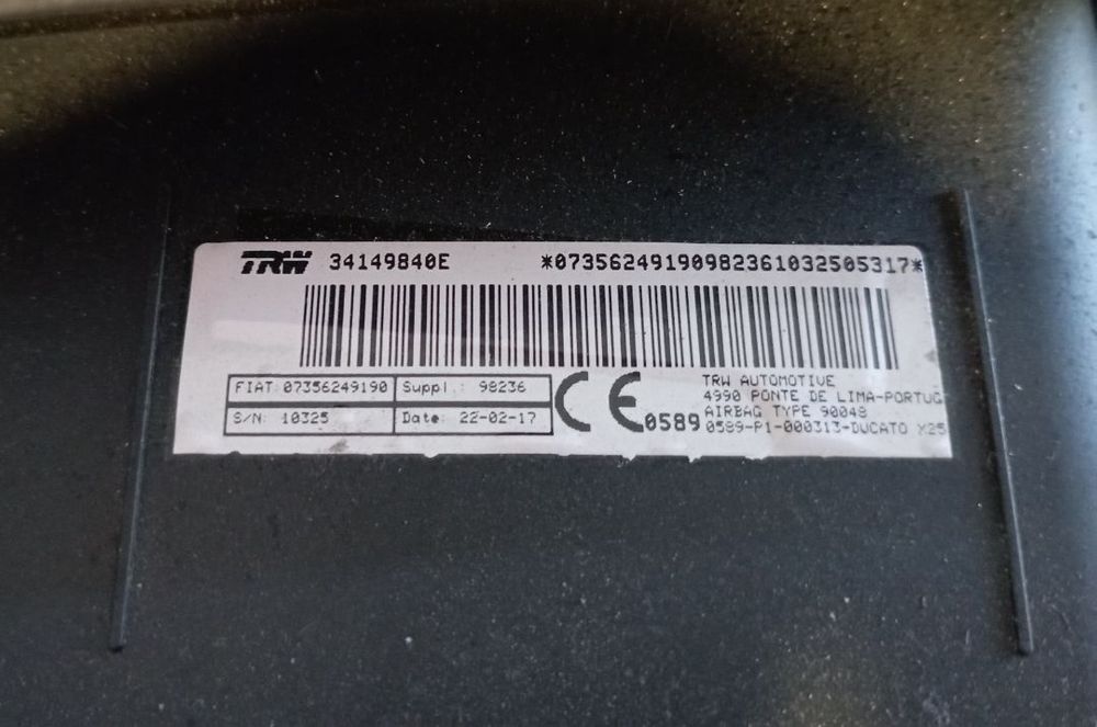 Airbag Passageiro Fiat Ducato / Peugeot Boxer 2017 Ref. 07356249190