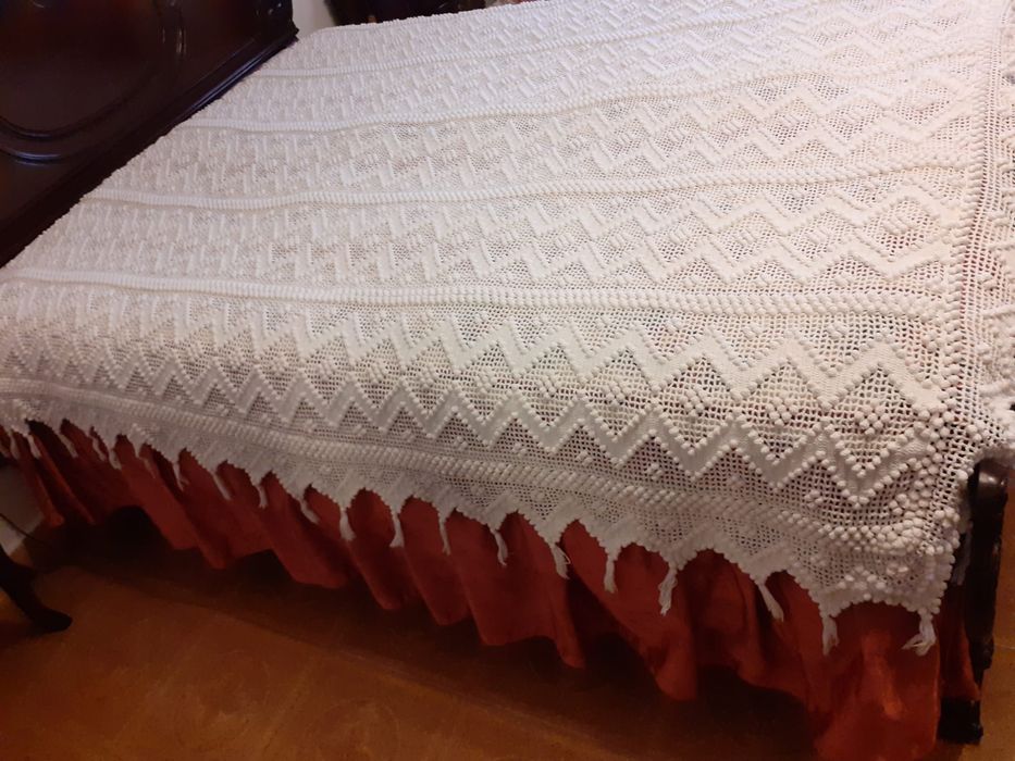 Colcha cama de casal renda