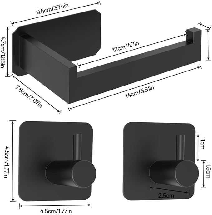 Samoprzylepny Uchwyt na Papier Toaletowy za Stali Nierdzewnej+2xUchwyt