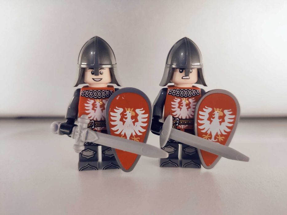 Rycerz polski minifigurka dwie nowe hełm z nosalem