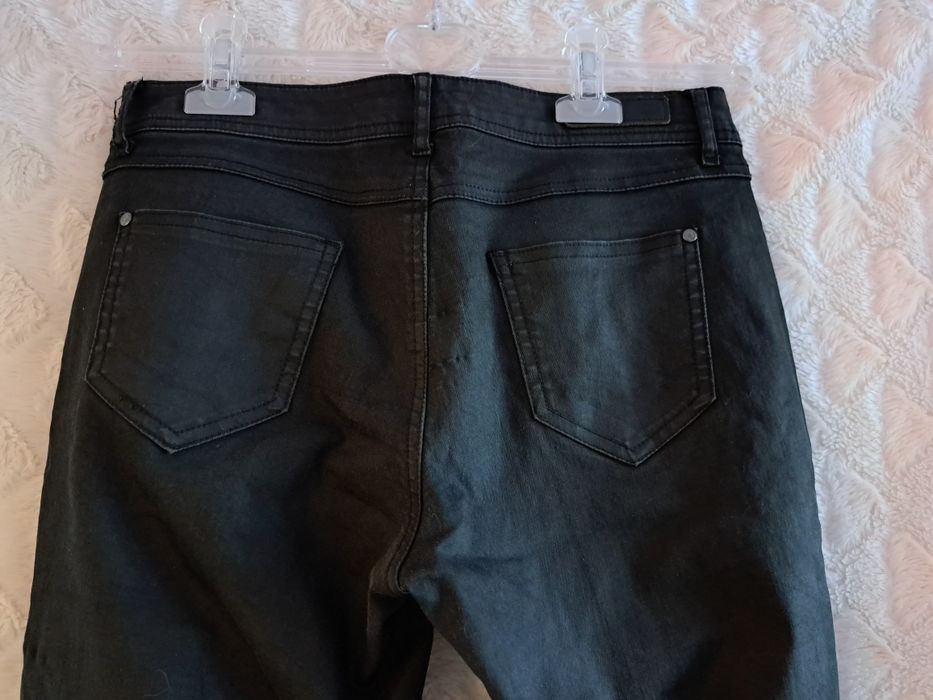 Spodnie skinny czarne imitacja skóry