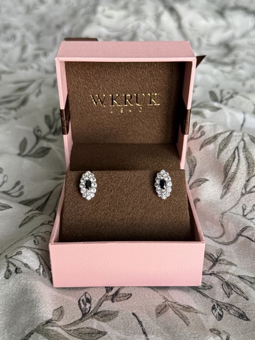 Kolczyki złote W. Kruk szafiry topazy Kolekcja Szekspirowska