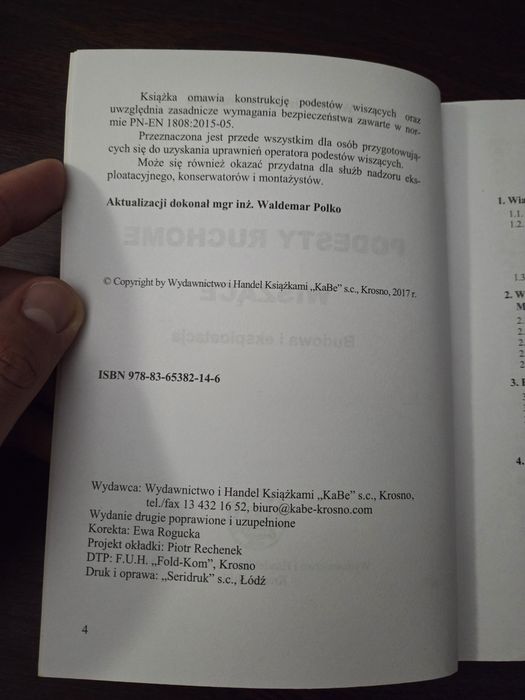 Podesty ruchome wiszące - budowa i eksploatacja