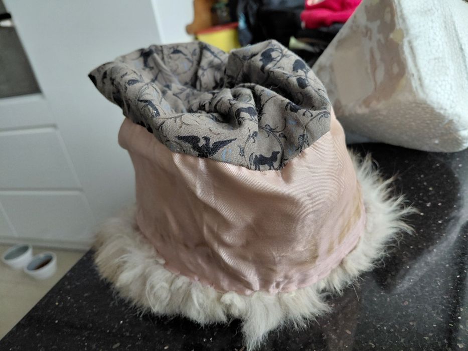 Czapka naturalna futerko vintage