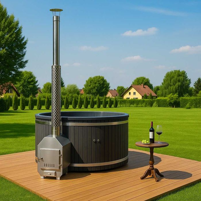Balia ogrodowa z jacuzzi | Hydromasaż | Piec | Transport gratis
