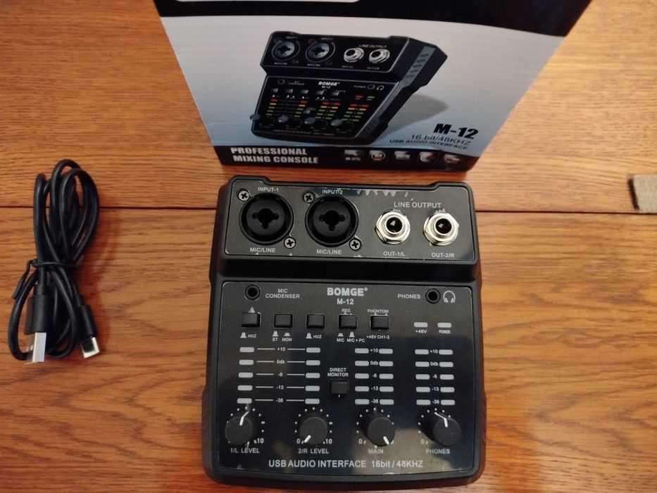 2-х канальний мікшерний пульт караоке usb аудіоінтерфейс звукова карта