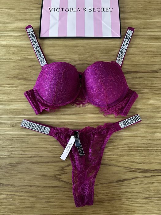 NOWY komplet bielizny Victoria’s Secret rozmiar C75 75C stanik + stringi 34C