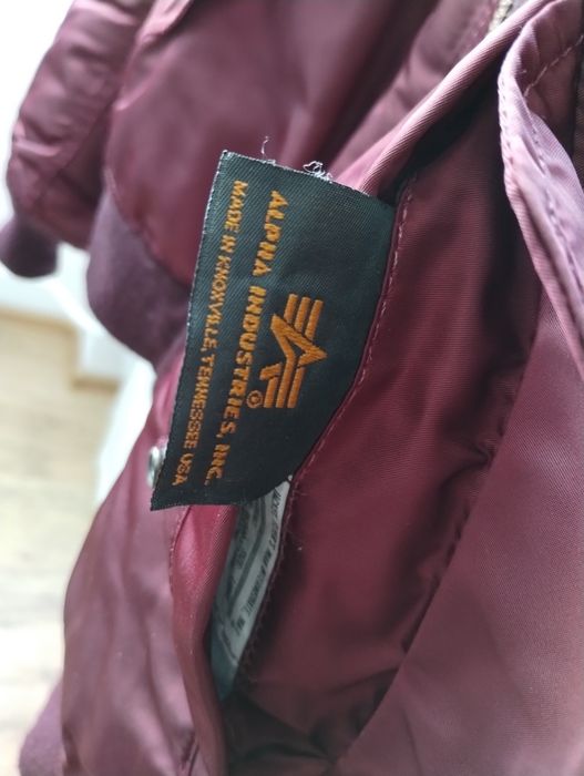Alpha Industries MA-1 made in usa bordo flek bomber unikat!